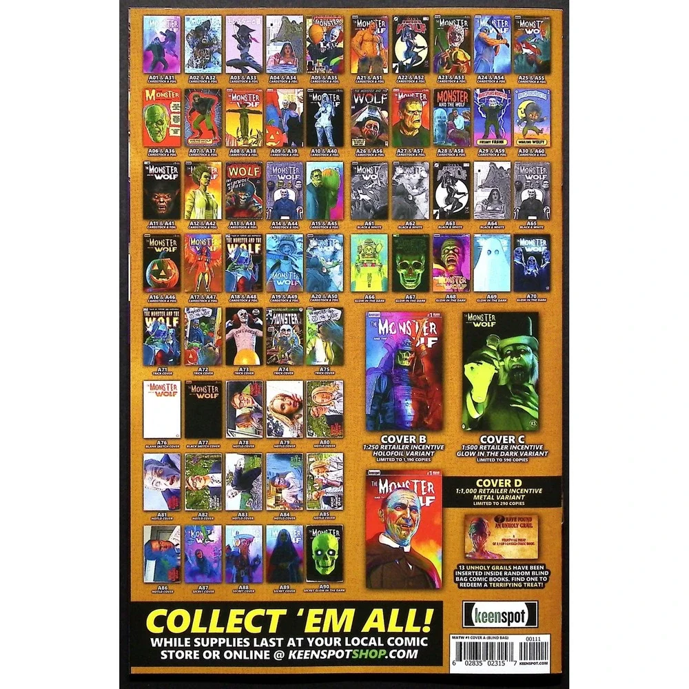 The Monster and the‎ Wolf Comic Book #1 Trick or Treat Cover A08 KeenSpot Spears
